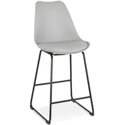 Küchenhocker Kunstleder & Kunststoff | 48x55 cm Sitzfläche | Pflegeleicht Robust Modern | Dunkelgrau | Hochstuhl | Kadima Design