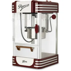 H.Koenig Popcorn Machine, einfach und schnell, Retro-Design, Topf aus Edelstahl und Aluminium, Kapazität 50 g