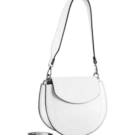 COLLEZIONE ALESSANDRO Bianco Luxe Schultertasche Leder Weiß