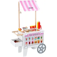 Vevor Eiswagen für Kinder, 20+ Zubehörteile, Eisdielen-Spielzeugküche mit Eistüte,