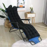 Morbuy Deckchair Auflagen für Gartenliegen, Sonnenliege Kissen Tragbare Garten Innenhof Gepolstertes Bett Relax-Liegestuhl Sitzauflage für Deckchair, Innen, Außen (48 * 170cm,Schwarz)