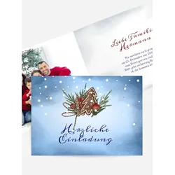 Einladungen Weihnachtskarten selbst gestalten mit Spruch und Fotos im Onlinedesigner bei Meine-Kartenmanufaktur.de
