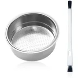 1 Edelstahlfilter, 1 Reinigungsbürste, Kaffeefilter, Doppelfilter, einlagiger Filterkorb, universelles Kaffeemaschinenzubehör