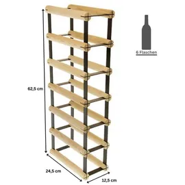 Proregal Weinregal 62,5 x 12,5 x 24,5 cm Natur