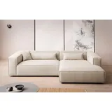 LeGer Home by Lena Gercke Ecksofa »PIARA XXL, Big-Sofa in Cord oder Leinenoptik, L-Form, mit Kedernaht«, wahlweise Ottomane rechts/links, schwarze Füße, extra tiefe Sitzfläche,