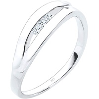 Elli DIAMONDS Ring Damen Klassisch Trio Diamant (0.09 ct.) in 925 Sterling Silber