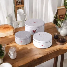 Boltze Dosen zur Aufbewahrung ANELLA Ø 14-20 cm 3-tlg. grau