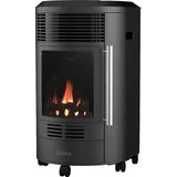 Indoor GPL-Gasofen, 3,4 KW, Kamineffekt, Qlima GH8034R, Schwarz