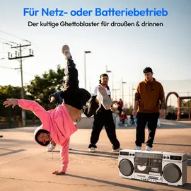 Medion LIFE P66538 Retro-Boombox silber