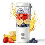 Tragbarer Mixer Smoothie Maker to go 450ml, Mini Standmixer mit 6 Ultrascharfen Edelstahl-Klingen, Portable Blender Typ-C mit Reisedeckel für Reisen Fitnessstudio Büro Sport Shakes Drinks & Smoothies
