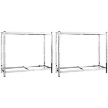 vidaXL Reifenregal Stahl 110x40x110 cm silber 2 Böden 2 Stk.