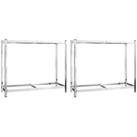 vidaXL Reifenregal Stahl 110x40x110 cm silber 2 Böden 2 Stk.
