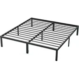 Sweetcrispy Bettrahmen 35cm Metallbett Bettgestell aus Metall, Modern Jugendbett mit Lattenrost, Doppelbett Einzelbett Schwarz 140 x 190 cm