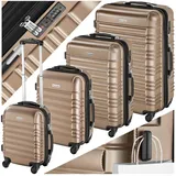 Tectake Hartschalenkoffer-Set 4-tlg. beige