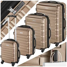 Tectake Hartschalenkoffer-Set 4-tlg. beige