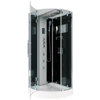 AcquaVapore D37-23L1 Komplettdusche rechts 100 x 100 cm schwarz Sicherheitsglas Duschwanne