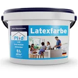 plid Latexfarbe Latexfarbe abwaschbare Wandfarbe Küchenfarbe Innenfarbe Badfarbe, Schnelltrocknend, spritzarm, verarbeitungsfertig weiß 5 l