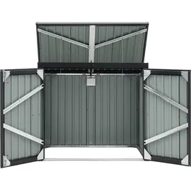 Uniprodo Mülltonnenbox Metall 104 x 288,5 cm schwarz