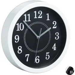 Relaxdays Wanduhr rund, Ø 20cm, Kleine Uhr zum Aufhängen, Klassisches Design, batteriebetrieben, Sekundenzeiger, Weiß