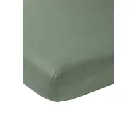 Meyco Baby Spannbettlaken für Beistellbett - 50x90cm - Jersey Spannbetttuch - 100 % Baumwolle - Oeko Tex zertifiziert - Rundum-Gummizug, atmungsaktiv - Uni- Waldgrün
