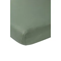 Meyco Baby Spannbettlaken für Beistellbett - 50x90cm - Jersey Spannbetttuch - 100 % Baumwolle - Oeko Tex zertifiziert - Rundum-Gummizug, atmungsaktiv - Uni- Waldgrün