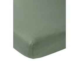 Meyco Baby Spannbettlaken für Beistellbett - 50x90cm - Jersey Spannbetttuch - 100 % Baumwolle - Oeko Tex zertifiziert - Rundum-Gummizug, atmungsaktiv - Uni- Waldgrün