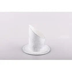 Kerzenleuchter Ø für Kerzen 5 cm Eisen, silber weiß, rund