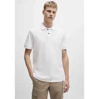 Boss Slim fit Poloshirt mit kurzer Knopfleiste Modell 'Prime', Weiss, S