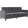 dorel home 3-Sitzer DOREL HOME "Hartford II", grau (anthrazit), B:203cm H:83cm T:83cm, Veloursstoff 100% Polyester, Sofas, Bettfunktion, Rückenlehne 2-teilig, 3-fach verstellbar, Sitzhöhe 43 cm