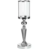 Beliani Teelichthalter Bonao Glas Silber