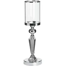 Beliani Teelichthalter Bonao Glas Silber