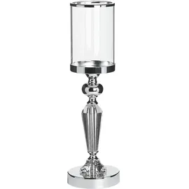 Beliani Teelichthalter Bonao Glas Silber