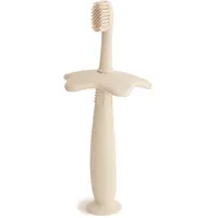 mushie Kinderzahnbürste Stern Design | Handzahnbürste für kinder mit Saugnapf, 0-6 Jahre | Stimuliert Zähne & Zahnfleisch, extra weiche Bürste | Sichere & Hochwertige | Shifting Sand