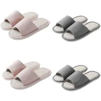 Teceyfeet Hausschuhe Unisex Gäste, 4 Paare Leinen Gästepantoffeln Waschbar Gästehausschuhe Set Hochwertig Hausschuhe Rutschfest Guest Slippers Set - 39/44 EU
