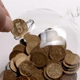 ruhhy Große Sparschwein für Münzen und Banknoten Transparentes Glas 22588