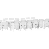 SYFAXTM Garten Essgruppe 15 pcs Weiß Polt Rattan - Weiß