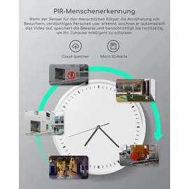 COOAU 5MP Überwachungskamera Aussen Weiß