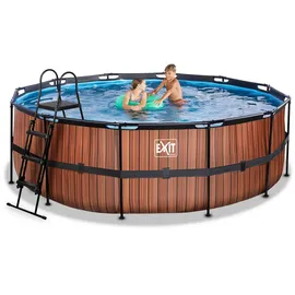 EXIT TOYS Wood Pool 427 x 122 cm inkl. Sandfilterpumpe
