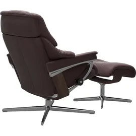 Stressless Relaxsessel STRESSLESS "Reno", rot (bordeaux paloma), B:79cm H:99cm T:75cm, Sessel, Relaxsessel, mit Cross Base, Größe S, M & L, Holzakzent Wenge