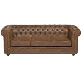 vente-unique Vente-unique-Couchgarnitur 3+2+1 - Microfaser - Vintage-Look - Chesterfield