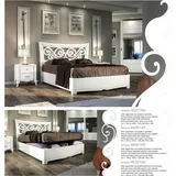 aea Bettgestelle Bett Doppelbett Betten Polster Holz Designer Doppel Bettrahmen Weiß - Weiß