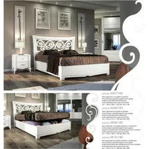 aea Bettgestelle Bett Doppelbett Betten Polster Holz Designer Doppel Bettrahmen Weiß - Weiß
