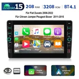 ESSGOO DAB+ Android 15 Autoradio Für Fiat Ducato 2006-2022 Navi Apple CarPlay Autoradio (RDS, 4+64GB(optional), Digitalradio (DAB), FM, Apple Carplay Android Auto GPS Navi WIFI BT EQ mit USB- und Type-C) schwarz