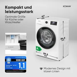 Bomann WA 7175.1 Waschmaschine (7 kg, 1400 U/min)