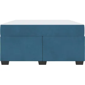 vidaXL Bettrahmen mit Matratze Dunkelblau 160 x 200 cm Stoff