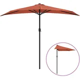 Balkon-Sonnenschirm Alu-Mast Terrakotta 270x144x222cm Halbrund