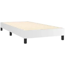 vidaXL Boxspringbett mit Matratze & LED Weiß 90x200 cm Kunstleder