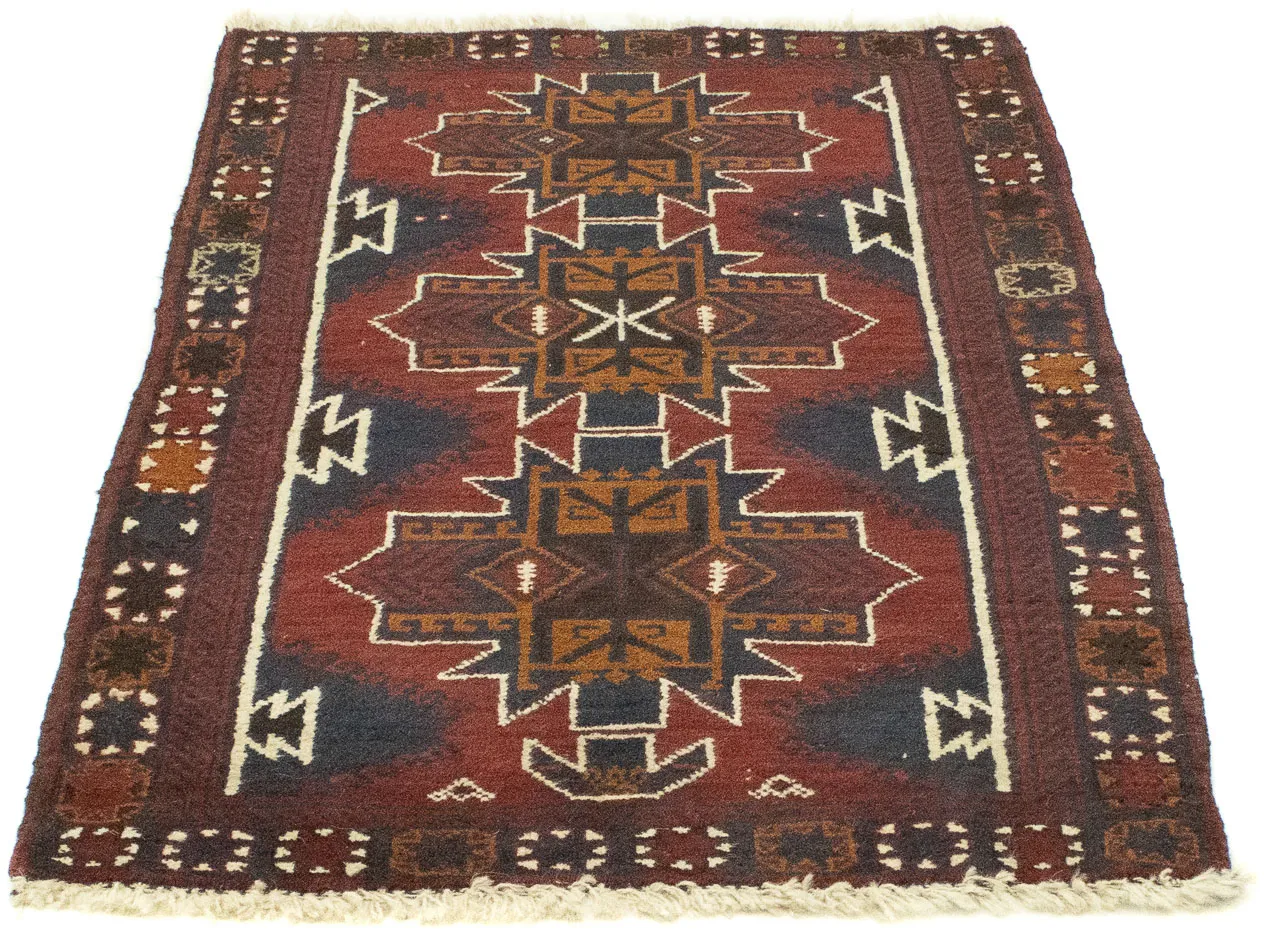 morgenland Wollteppich »Belutsch Teppich handgeknüpft rot«, rechteckig, handgeknüpft morgenland Rot B/L: 80 cm x 134 cm