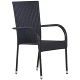 vidaXL Stapelsessel 55,5 x 53,5 x 95 cm schwarz 6 St.