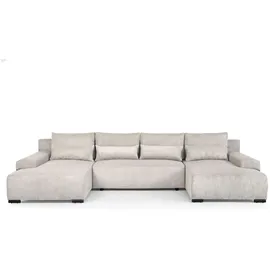 beautysofa Ecksofa BENNY Polyester U-Form 3-Sitzer Beige